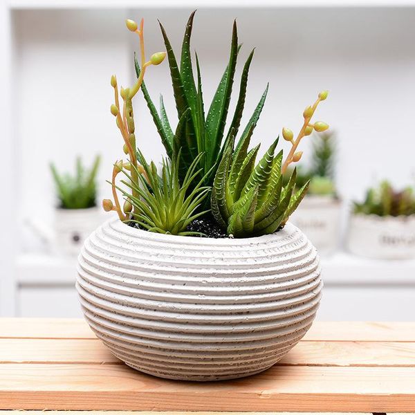 

decorative flowers & wreaths simulation of succulents green plants home office decoration cement pots artificial bonsai