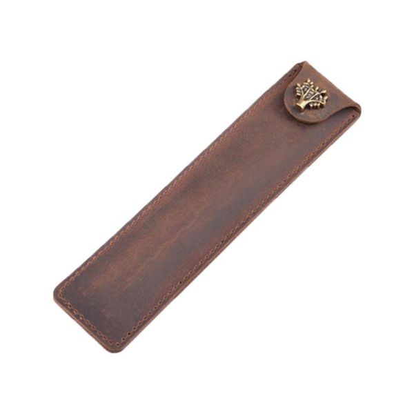 

1pc leather pen holder color options fountain pouch pencil handmade ballpoint protective sleeve cover bags