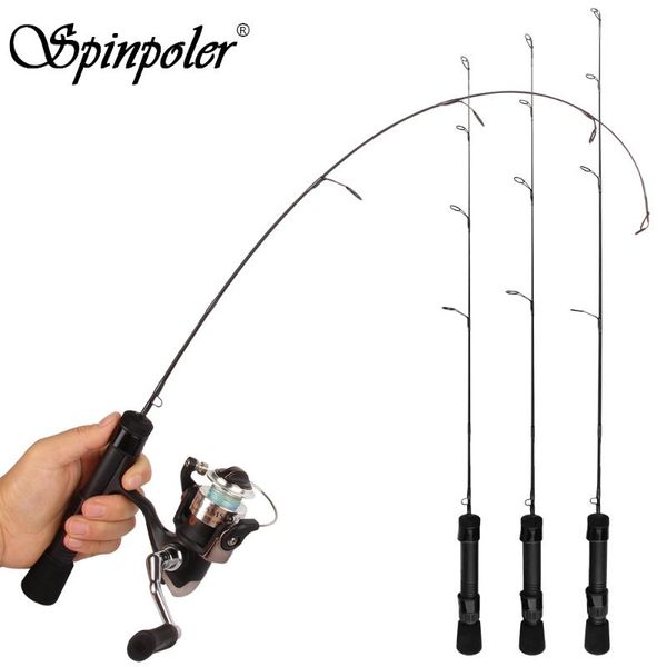 

spinpoler outdoor winter ice fishing rod length 24in 25in 26in fishing pole mini portable carbon fiber for freshwater saltwater