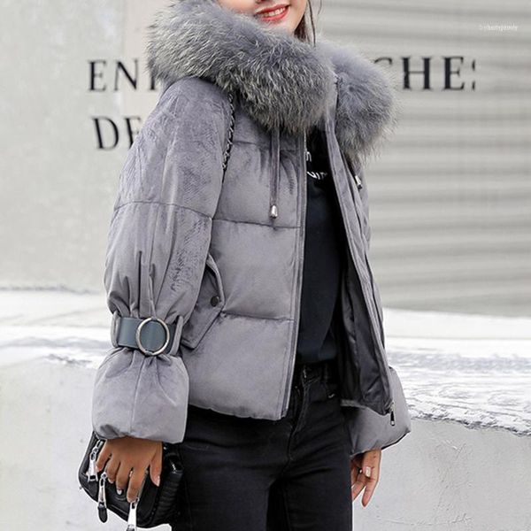 

women's down & parkas large natural raccoon fur hooded winter coat women white duck jacket thick warm female outerwear1, Black