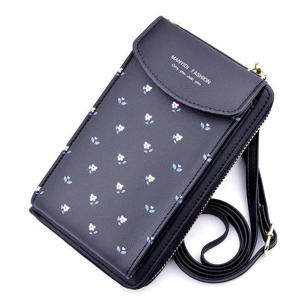 

flower print messenger bags woman 2021 fashion small crossbody bags for mobile phone mini pu leather shoulder messenger bag girl