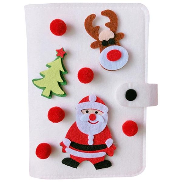 

christmas notebook cute cartoon christmas hand book loose-leaf notebook notebooks diary child gift elk, Purple;pink