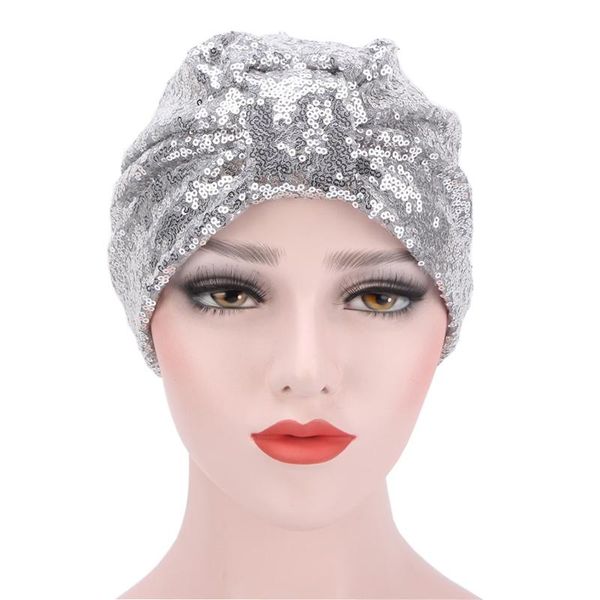 

ethnic clothing sequin print women chemo hat muslim hijab turban islamic cotton headscarf caps head cover bonnet accessories, Red