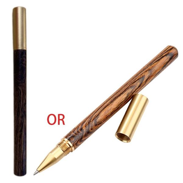 

vintage wood body ballpoint pen ball pens brass ball roller pen metal cap 4x7e, Blue;orange