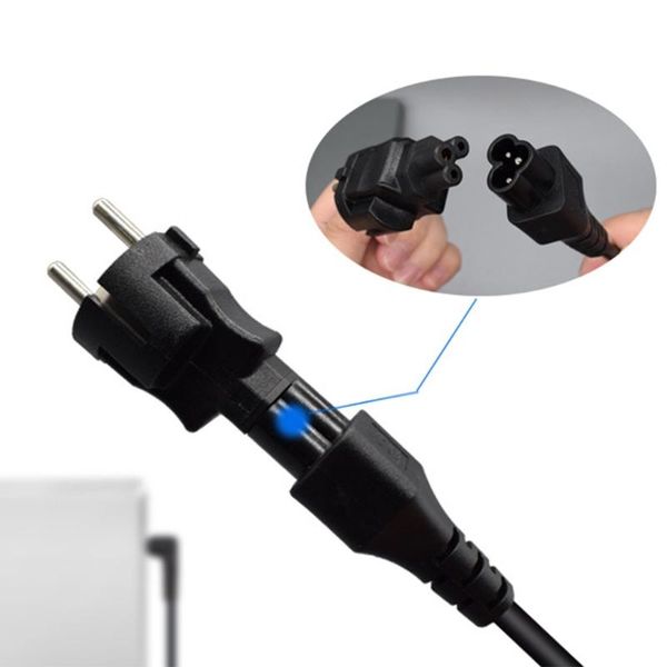 

smart power plugs 2-pin black eu plug to iec320 c5 male short cable lead wire adapter