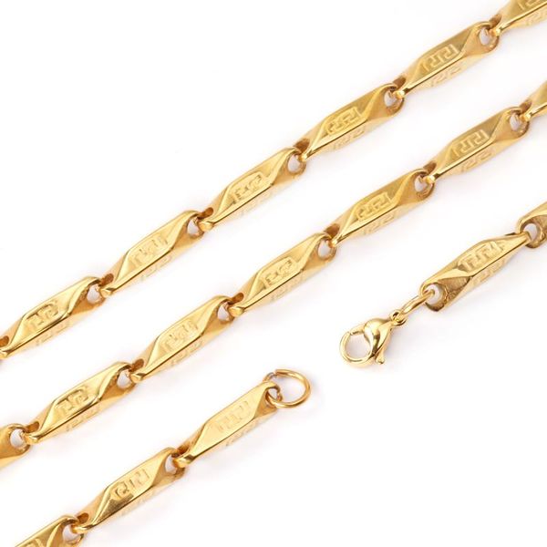 

chains ason women necklace men jewelry accessories 4mm stainless steel gold silver color bamboo chain necklaces collar long