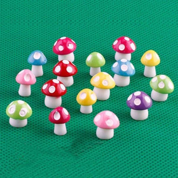 

20pcs mushrooms terrarium figurines fairy garden miniatures party garden mini mushroom ornament resin crafts decorations