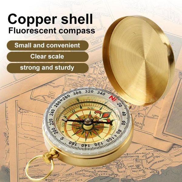 

+ acrylic pocket brass compass portable waterproof outdoor tool night refined hunting noctilucent compass navigation