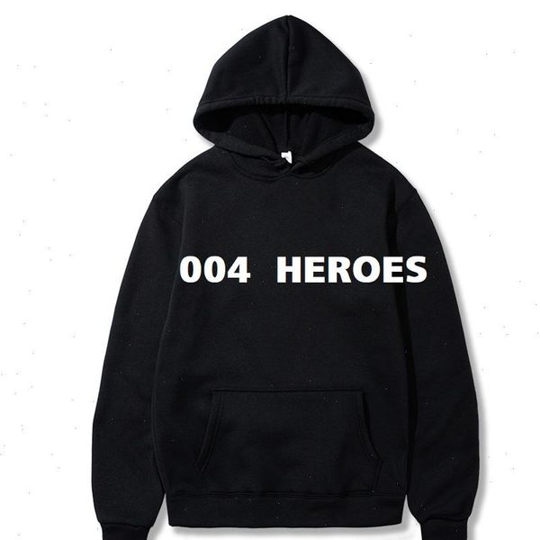 

004 heroes custom logo hoodies harajuku diy logo text p pullover sweatshirt with pocket streetwear hip hop moletom, Black