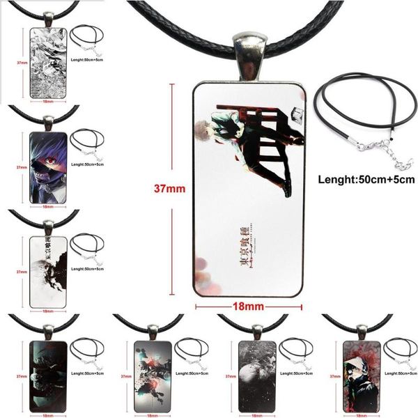 

pendant necklaces anime manga tokyo ghoul glass cabochon choker rectangle necklace steel color jewelry for women girls handmade, Silver