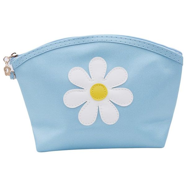 

girl cosmetic bags pu leather lovely travel phone bag floral printing waterproof makeup organizer case travel toiletry kit bag