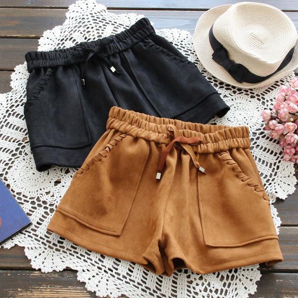 

women's shorts denim real 2021 female autumn korean version comfortable and elastic waist, wide leg casual, White;black