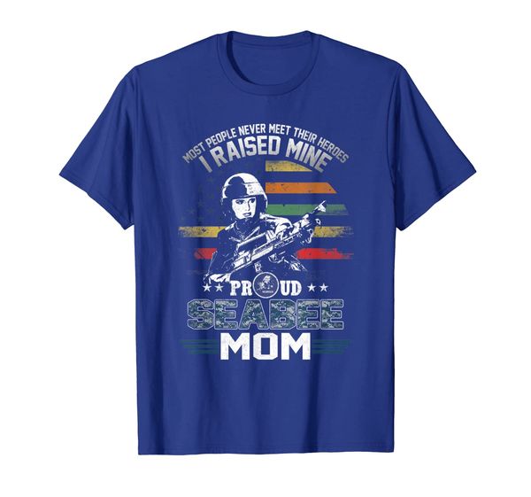 

proud seabee mom t-shirt i raised mine, White;black