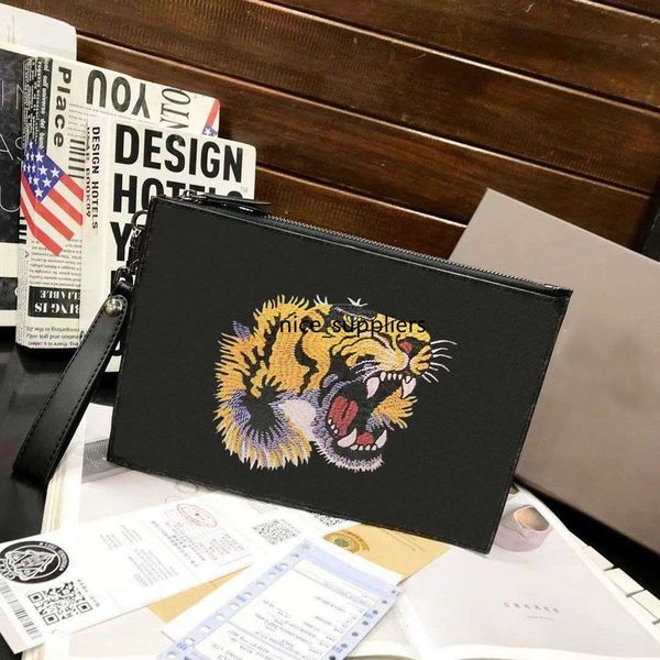 

classic brand clutch bag designer brand clutch bag animal pattern bee, tiger, snake, men's and women's clutch bag envelope, Red;black