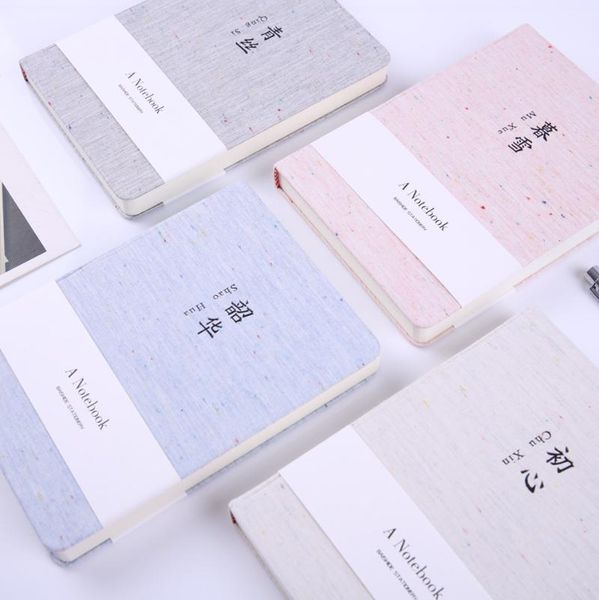 

notepads simple solid color hand account book blank thick diary notebook cloth face small fresh student notepad stationery, Purple;pink