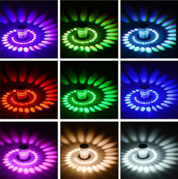 

wall lamp led colorful wandlamp and rgb spiral hole light with remote controller