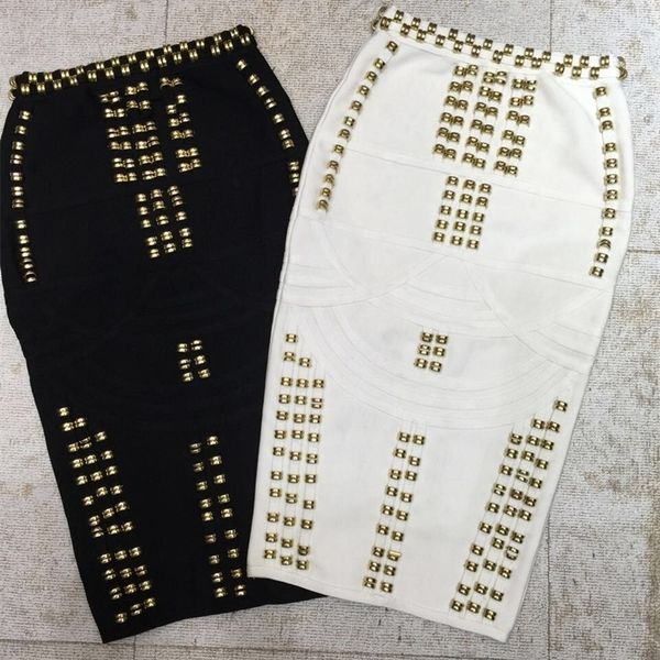 

white black beading fashion rayon bandage skirt cocktail party bodycon skirt 210309