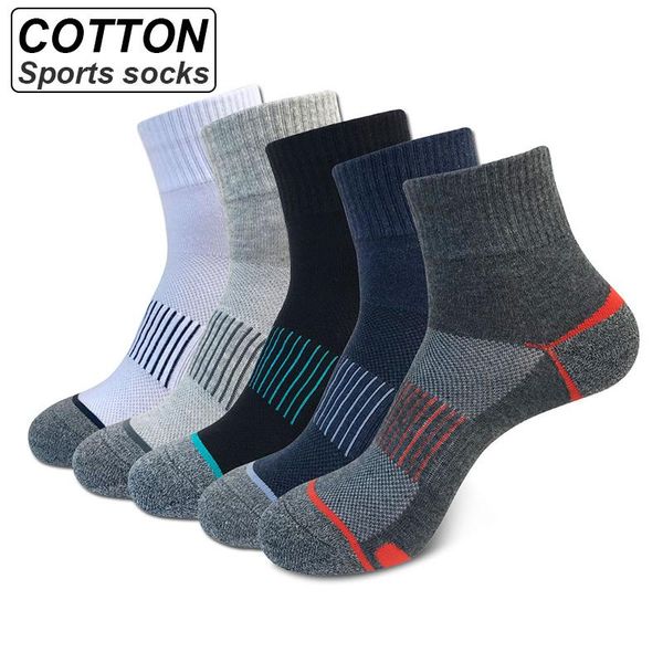 

men's socks 5 pairs / lot combed cotton casual breathable active man stripe long sock eu38-45, Black