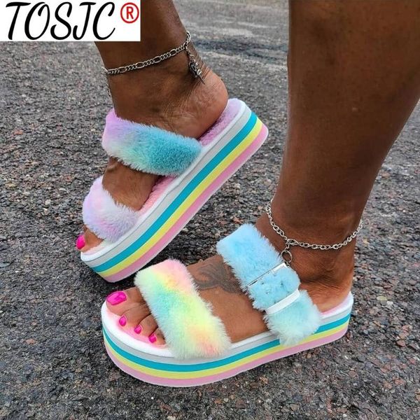

sandals wholesale big size 36-43 female summer multi color platform rainbow ins women fashion shoes woman botas mujer, Black
