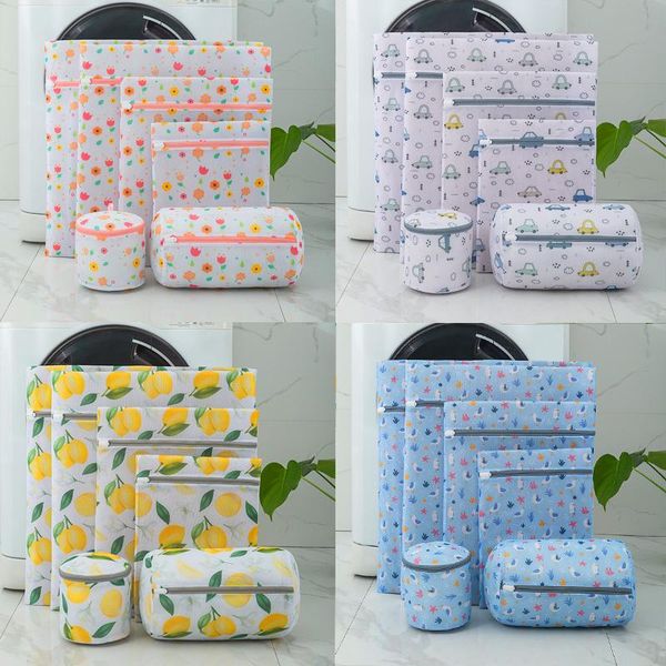

laundry bags 1 set of printing bag travel storage bra underwear washing polyester mesh basket foldable washin