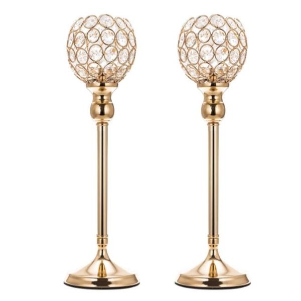 

candle holders gold crystal spherical wedding table centerpieces for birthday anniversary celebration modern decoration