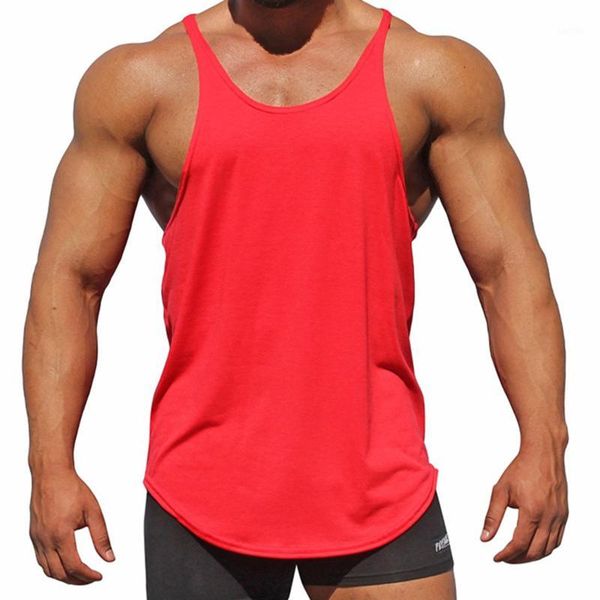 

running jerseys fitness clothing gyms tank men canotta bodybuilding shirt sleeveless vest 100% cotton sportwear tank, Black;blue