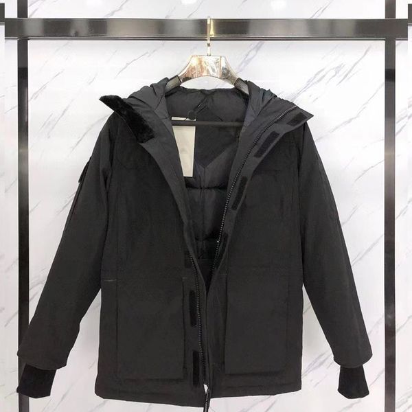 

2021 designer mens down jacket winter padded hooded white feather jackets for outdoor warmth coat puffer, Black