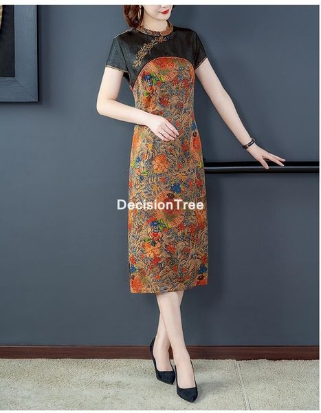 

ethnic clothing 2021 chinese dress traditional qipao vestidsos women female cheongsam elegant vintage wedding party oriental, Red