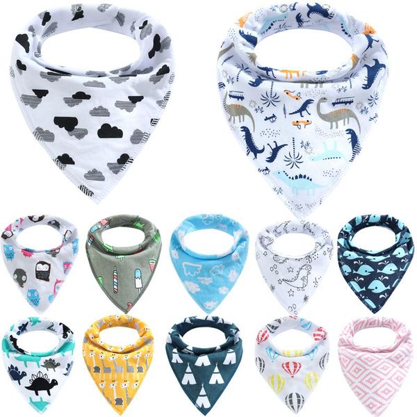 

bibs & burp cloths baby cotton feeding apron triangle cute born girls boys drooling scarf cloth ds19