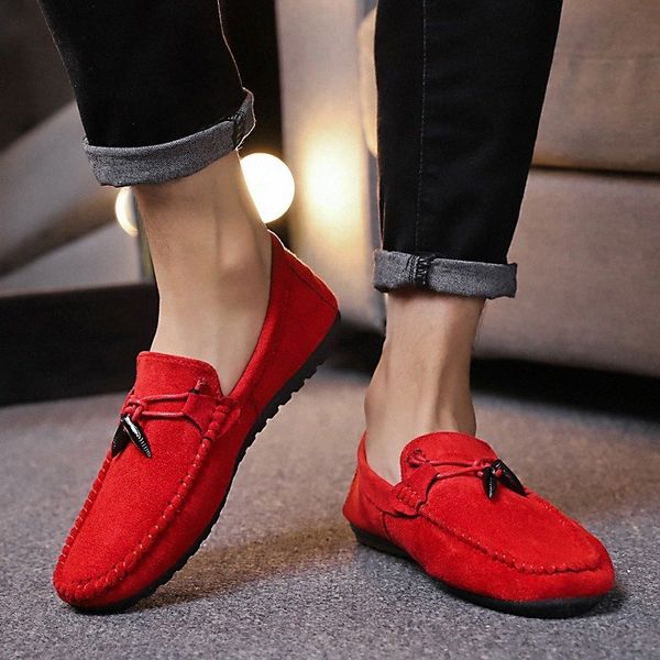 

men casual shoes 2018 fashion men shoes suede man loafers moccasins hombre slip on mens flats loafers male footwear g2u3#, Black