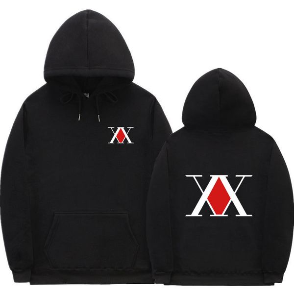 

mens sweater full time hunter japanese cartoon printed sweater hoodie coat, Black