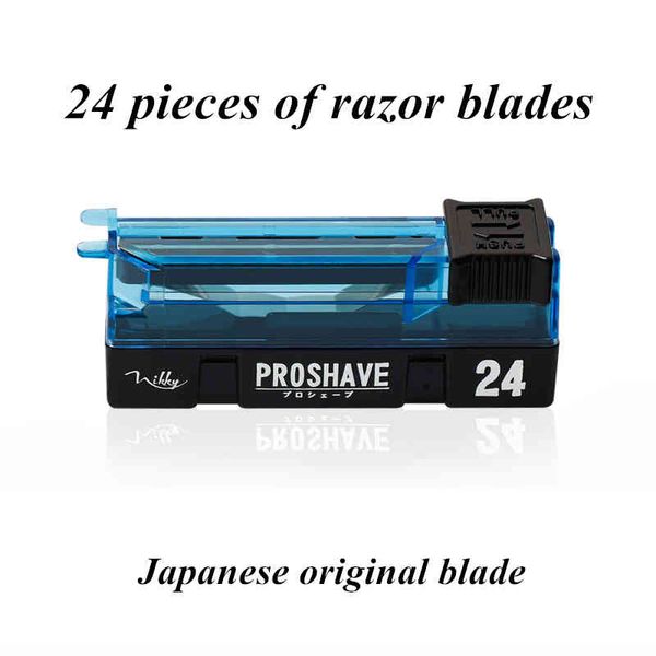 24 pcs / caixa para penas barbear de aço inoxidável de aço de barbear faca de barbear lâmina de segurança barbeiros pás diluindo lâminas
