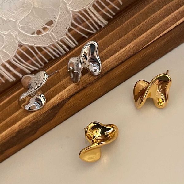 

geometric design earrings advanced wind earrings small group gold plated day irregular earrings g5-2, Silver