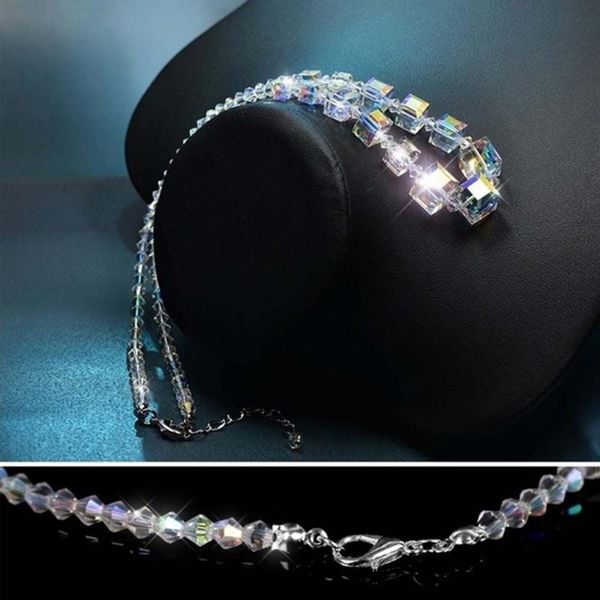 

chokers party adjustable artificial crystal colorful for women light-catching jewelry necklace a little romance accessories, Golden;silver