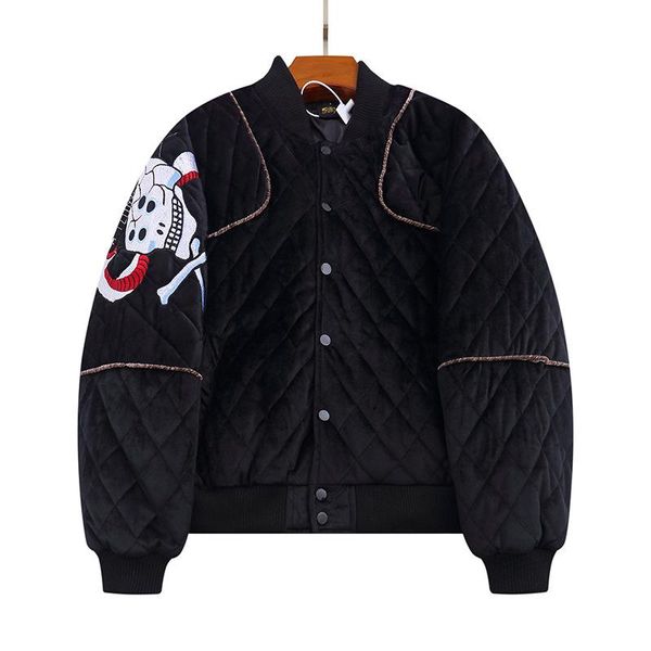 

men's jackets 21 gentleman men long sleeve embroidered skeleton snake heavy baseball coats & abstract digital coat warm #a278, Black;brown