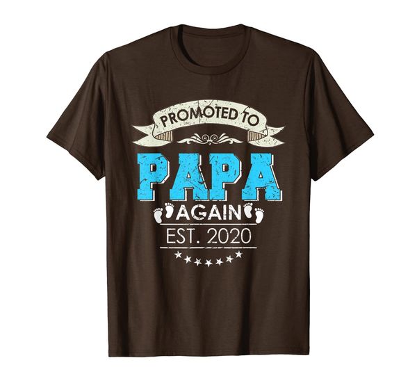 

mens promoted to papa again est 2020 costume new papa gift t-shirt, White;black