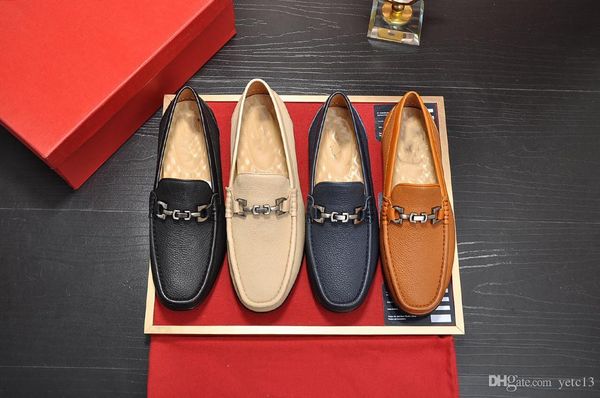 

77 men genuine leather business shoes designer classics retro mens formal dress loafers black large size 36-46 youth moccasins footwear 22