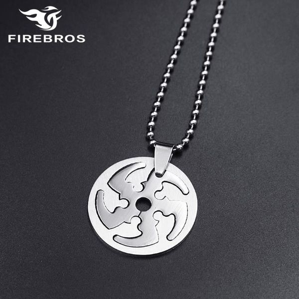 

pendant necklaces firebros 2021 silver color titanium stainless steel anime amulet necklace men women jewelry gift drop