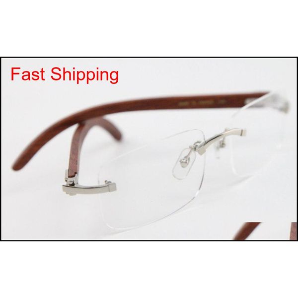 

2020 new style wood eyeglasses for woman 8200757 silver gold metal frame rimless c decoration gold fram qylydz bdetoys, Blue