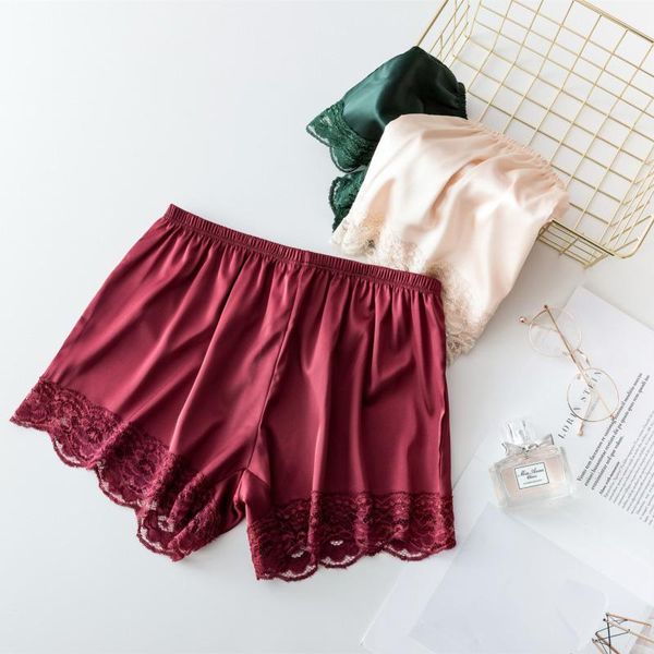 

women's shorts rayon silk lace women 2021 summer casual plus size solid breathable fashion short female loose leggings, White;black