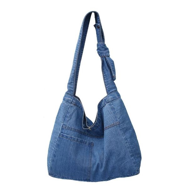 

storage bags bag denim canvas shopping single shoulder diagonal cross retro fashion large capacity reusable