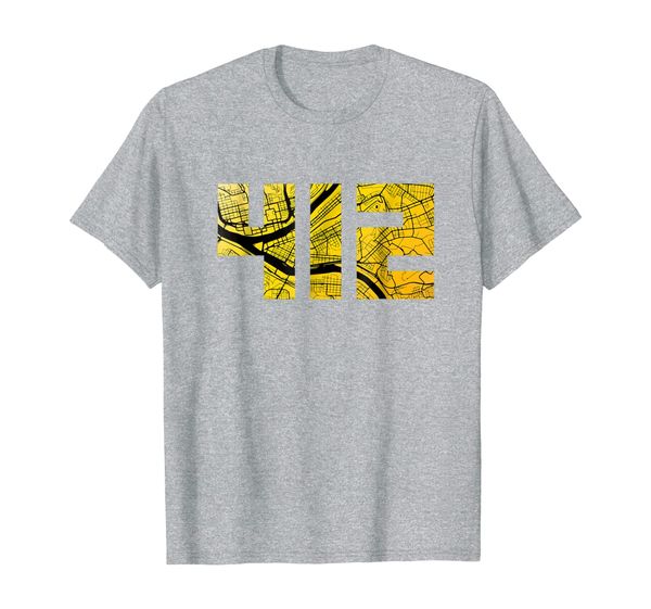 

412 pittsburgh map t-shirt, White;black