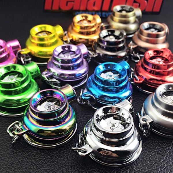 

keychains 1pcs mini led lighting turbo turbocharger keychain chain annulation turbine pendant metal refitting automobile h5i2, Silver