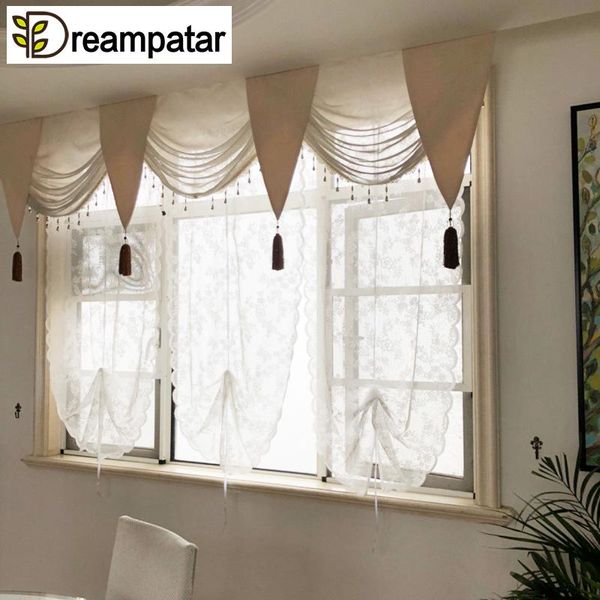 

curtain & drapes european american country romantic white lace princess fashion multi-functional fabric roman blind ml52b