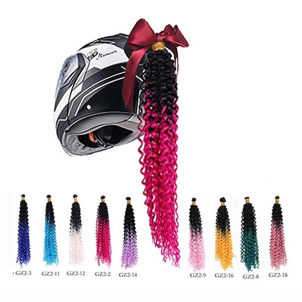 

motorcycle helmets arrival helmet braids wig twist small curved hook woven braid motorbike decoration dirty punk ponytail