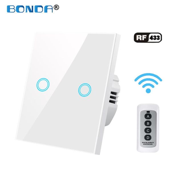 

smart home control wireless remote switch 220v wall lamp glass panel light sensor touch rf433 controller 1 2 3 gang way