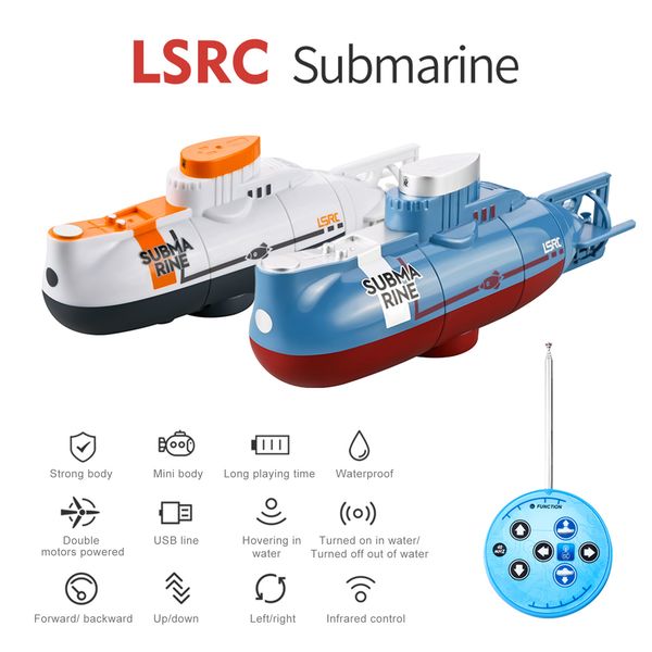 

mini rc submarine 0.1m/s speed remote control boat waterproof diving toy simulation model gift for kids boys girls new year gift