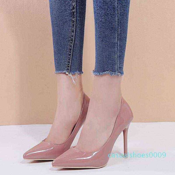 

high heels 10cm stilettos women pointed toe red ladies party pumps shallow bottom shoes woman 34-39 office working 09c, Black