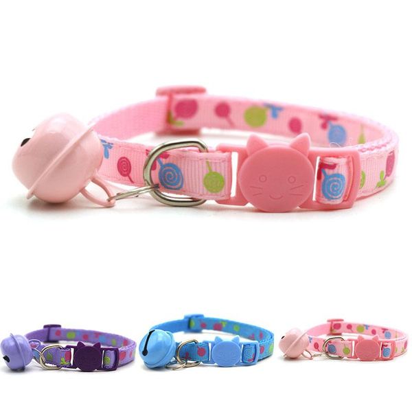 

dog collars & leashes colorul pet supplies cat collar with bell adjustable buckle accessories small chihuahua