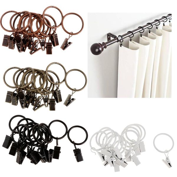 

curtain ring with ring curtain hook 12 pieces, 2 sizes, 4 colors, made of iron